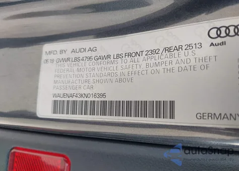 2019 Audi A4 45 Premium from USA, damaged, VIN WAUENAF43KN016395